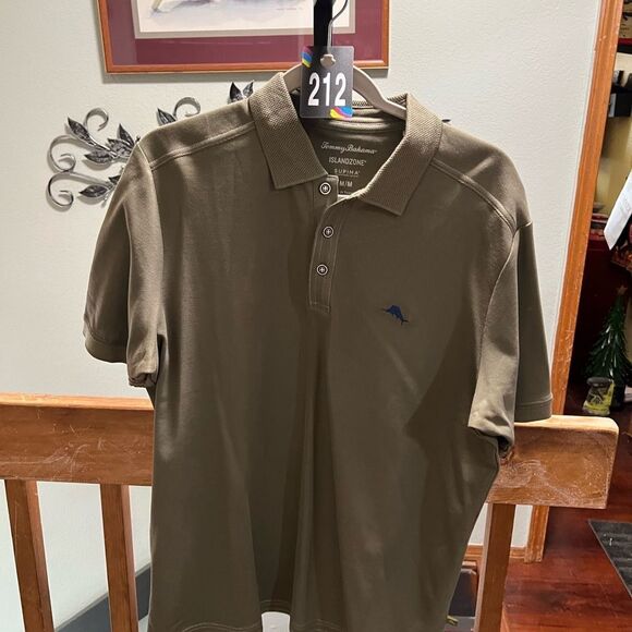 NWOT Tommy Bahama Olive Green Men's Polo ShirtSize Medium #212 - Picture 5 of 5